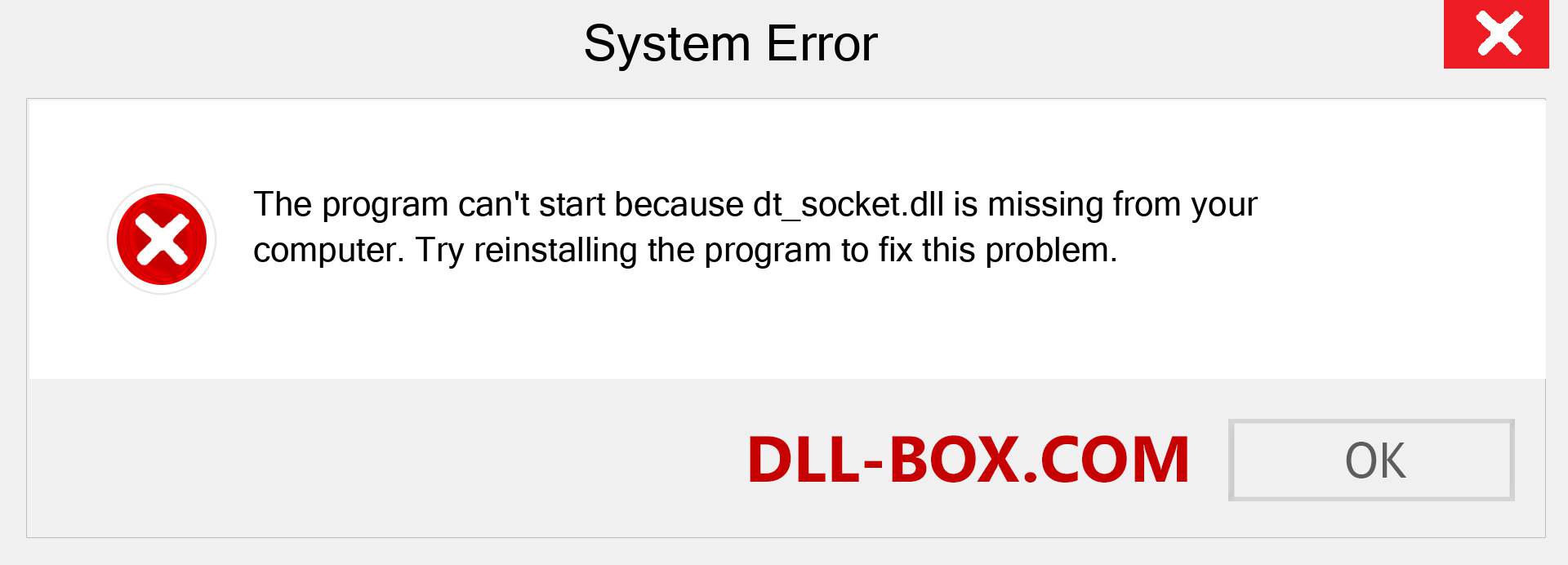  dt_socket.dll file is missing?. Download for Windows 7, 8, 10 - Fix  dt_socket dll Missing Error on Windows, photos, images