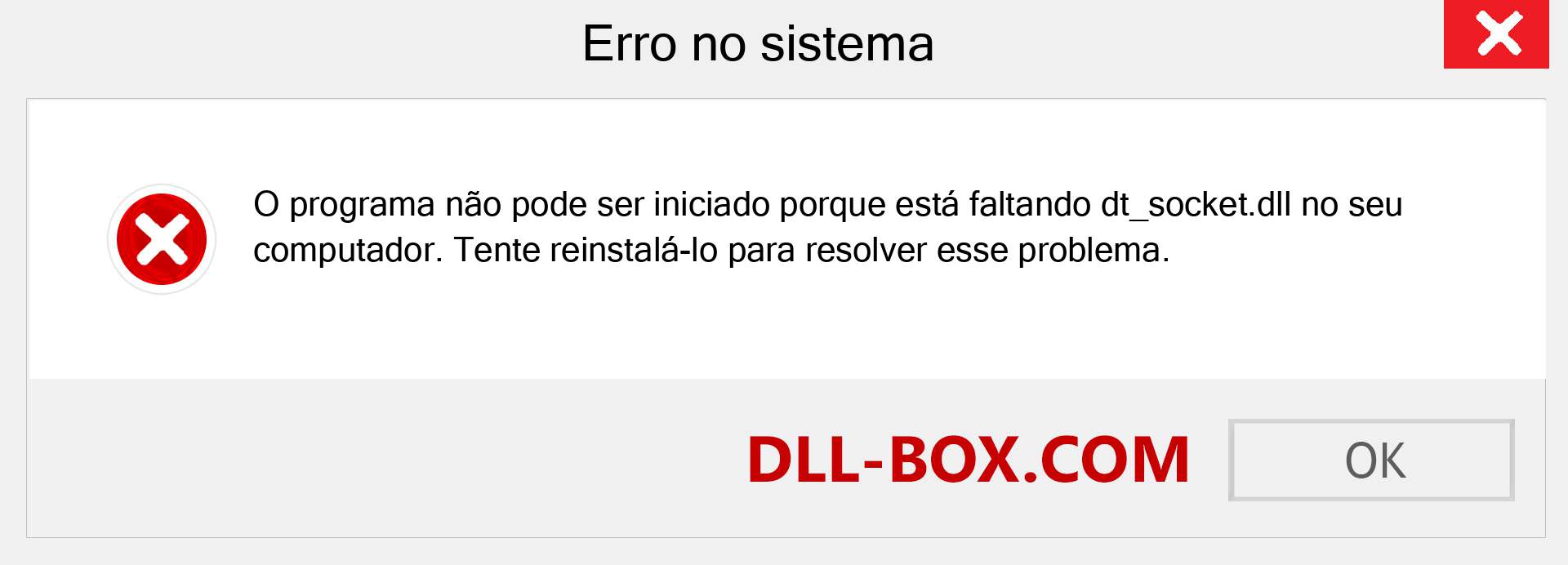 Arquivo dt_socket.dll ausente ?. Download para Windows 7, 8, 10 - Correção de erro ausente dt_socket dll no Windows, fotos, imagens